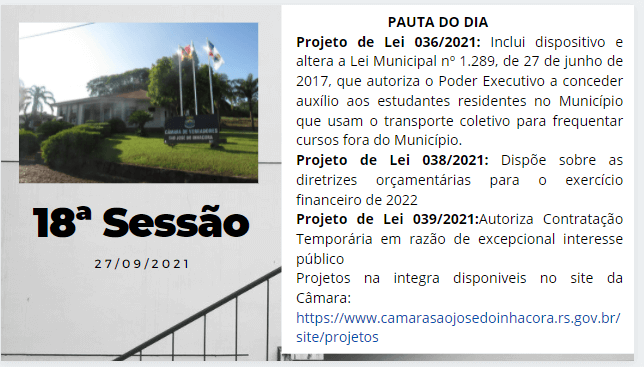 PAUTA 18ª SESSÃO